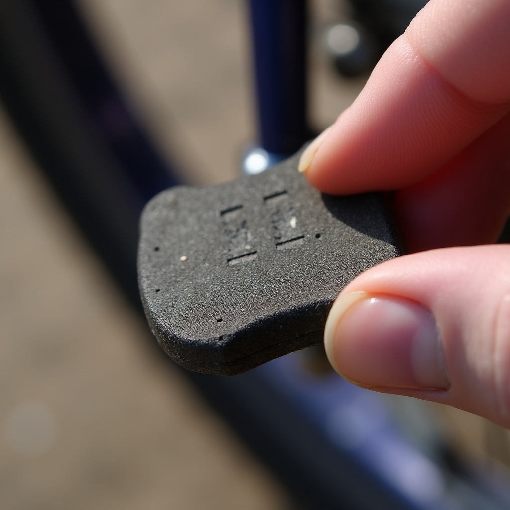 Detailní pohled na brzdovou gumu kola